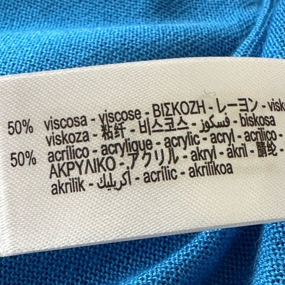 ZARA Cerulean Blue Pullover Sweater Boxy Lightweight Layer Size XL - Picture 13 of 14